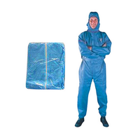 Livingstone Coveralls Protective Suit w/ Hood, 40gsm, Large, Non-Woven Recyclable Polypropylene and PE, Water Repellent, Blue, 50/Carton