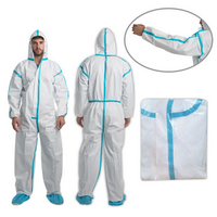 Safeplus Coveralls Protective Suit with Hood, Type 4, 5, 6, 63gsm, Extra Large, White, Microporous, Disposable, 1/Pack, 50 Packs/Carton Carton