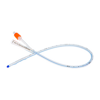 MDevices All Silicone Foley Balloon Catheter, 2-Way, 16FR, 45cm, 30mL, Standard Tip, Sterile, Orange, 10 Pieces/Box