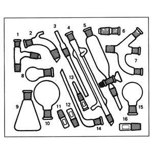 Organic Chemical Set 16 Of Glassware Each