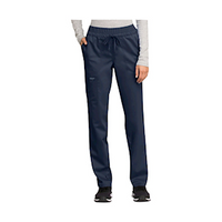 Scrub Pants, Womens Mid Rise, Tapered Leg, Drawsting Knit Waistband, Navy, Inseam 31", Free Size, Standard, Each Each
