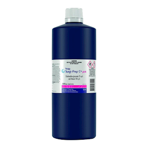 Perrigo Surgi-Prep® C+ Sanitiser, Hand Rub, Chlorhexidine Gluconate 2pct and Ethanol 70pct, 500ml, Pink, Each Each