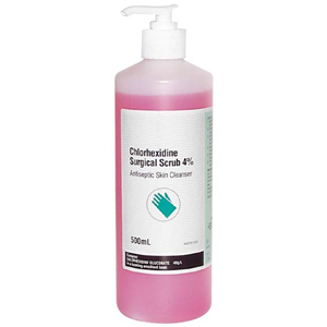 Chlorohexidine, 4 Percent, Surgical Scrub, 500ml, Each Each