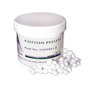 Livingstone Cotton Pellets, Size 3, 5/32 Inch Diameter, 4mm, 4g, Small, Made from Germany, 1100/Pail Pail