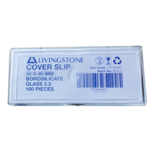 Livingstone Microscope Cover Slip, 22 x 50mm, No. 1, 0.13-0.16mm Thickness, Borosilicate 3.3 Glass, 100 Pieces/Pack, 1000 Pieces/Box Box