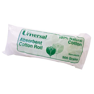 Universal Absorbent Cotton Roll, 100pct Natural Cotton, 500 Grams, Non-Sterile, Each Each