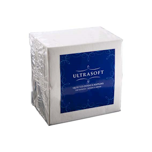 Caprice Ultrasoft Quilted Dinner Napkin, 2-Ply, 400 x 400mm, White, 100 Sheets/Pack, 10 Packs/Carton, 1000 Pieces/Carton Carton