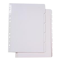 CUSTOMERISED DIVIDERS A4 WHITE1-20 MYLAR TABBS Set