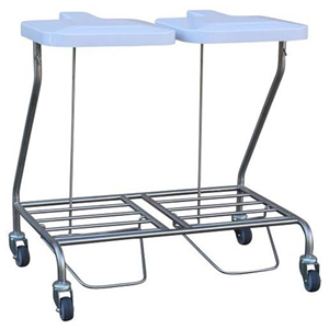 Dalcross Double Pedal Operated Linen Skip , Stainless Steel, with Lid, 90.5(W) x 57.5(D) x 88.5(H) cm, Each Each