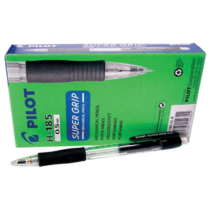 Pilot Mechanical Pencil H185 Super Grip 0.5mm Black 12/Box Box