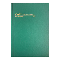 NOTEBOOK COLLINS CASED & SEWN A5 A-Z 240PG EA Each
