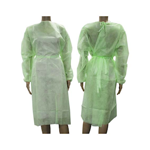 Liv Isolation Gown with Tie, Dust Coat, Long Sleeve, AAMI Level 1, 40GSM, Water Repellent, Nonwoven, Green, 1/Bag, 100/Carton Carton
