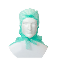 Livingstone Disposable Head Hood Cover with Backflap, 47cm Length, 57cm Width, 30cm Tie, Green, HACCP Certified, 1,000 Pieces/Carton Carton