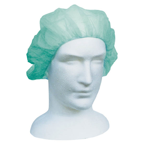 Out of Date Liv Disposble Bouffant Hairnet Cap 21" HACCP Nonwoven Latex Free Double Elastic Green 250/Disp Bx Discounted While Stock last Dispenser