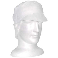Livingstone Disposable Nonwoven Cap, with Peak and Hair Net, Latex Free, HACCP Certified, 100/Pack Pack