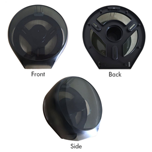 Liv Single Jumbo Tissue Roll Dispenser, 27x27x12cm, Plastic, Compatible w/any 23-26cm Tissue Roll,Up to 180m,Black,Ea Each