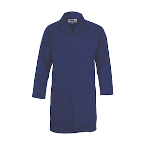 DNC Laboratory Coat, Dust Coat, 200GSM, 95 - 100cm, Medium, 65pct Polyester, 35pct Cotton, Dark Blue, Each Each
