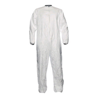 DuPont Tyvek IsoClean Coverall with Bound Neck, Extra Large, Unhooded, White, 25 Pieces/Carton