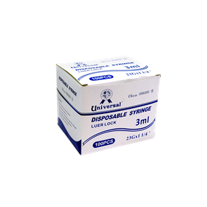Out of Date, Syringe 3ml Luer Lock,W/FREE Needle 23G x1.25", 100/Box, Hypoallergenic, Original Sealed Condition, Discounted, Limited Stock Box