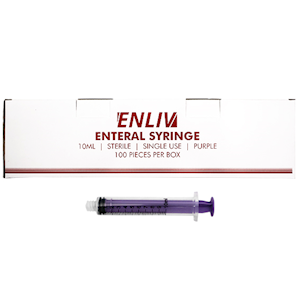 Enliv Enteral Syringe, 10ml, Sterile, Single Use, Purple, 100 Pieces/Box Box