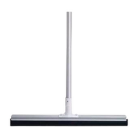 Oates Aluminium Floor Squeegee Head with Aluminium Handle, 600mm, 25mm x 1.35m, Black Rubber, White Each