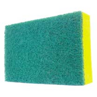 Livingstone Green Scourer with Yellow Sponge, 15 x 10 x 3cm, Heavy Duty, 10/Pack Pack