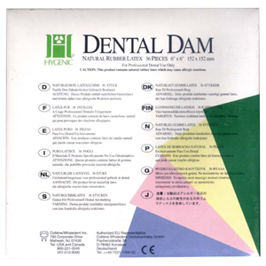 HYGIEN FIESTA RUBBER DAM MED 5x5in 52/BX Box