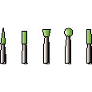 Shofu Dura Green Stones, Shank FG, Shape FL2, No 0104, 12/Pack