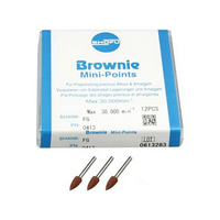 Shofu Brownie Polishers, Shank HP, Shape Mini-Point, No 0423, 12/Pack Pack