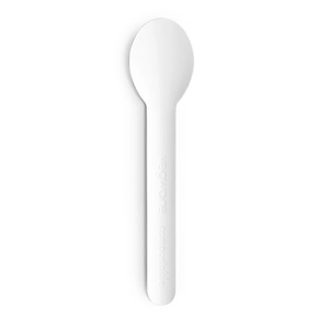 LivEco Compostable Paper Spoon, 16cm, White, 50 Pieces/Bag Bag