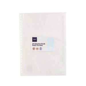 DISPLAY BOOK A4 REFILLS CLEAR PK/10 Pack