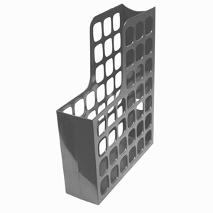 Esselte Boxer Magazine File, A4, W:80mm D:250mm H:325mm, 70mm Capacity, Recyclable Polystyrene, Lattice Design, High Gloss, Grey, Each Each