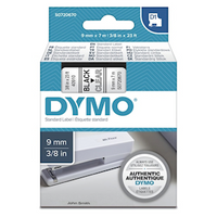DYMO TAPE ELECT. 9MMX7M BLACK ON CLEAR EACH Each