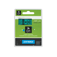 DYMO TAPE ELECT 12MMX7M BLACK ON GREEN Each