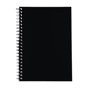Spirax Hard Cover Notebook, A4, 7mm Ruled, 200 Pages, Side Opening, Twin Wire Binding, Black, Each Each
