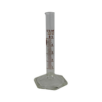 Lincon Measuring Cylinder withHexagonalBaseand Spout, Tall Form,Class A, 5mL, 14 x118(H)mm, Amber Stain Grad, Borosilicate Glass, 1 Piece/Box Box
