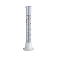Lincon Measuring Cylinder withHexBaseand Spout, Tall Form, Class A, 50mL, 26x195(H)mm,AmberStain Grad, Borosilicate Glass, 1 Piece/Box Box