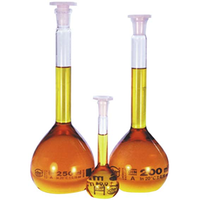 Omsons Volumetric Flasks, 5ml, 16 x 170(H) mm, Base: 65mm, Clear, with PTFE Stopper, ASTM, Class A, Boro Glass, Germany, Each Each
