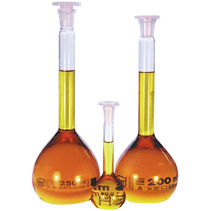 Volumetric Flask, 200ml, Class A, with Plastic Stopper, Borosilicate Glass, Made in Europe, Each Each