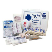 (MEDICOR) WORKPLACE COMPLIANT FIRST AID KIT LEVEL 1 IN Recyclable Plastic CASE GREY & BLUE Each
