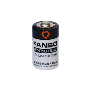 Fanso 1/2 AA Size Lithium Thionyl Chloride Battery, 3.6 Volts 1200mAh, ER14250H, Each Each