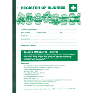 REGISTER OF INJURIES BOOK 50 TRIPLICATES Each