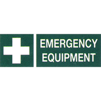 Livingstone Printed Sign 'Emergency Equipment', 100 x 300 mm, Self Adhesive Sticker, Each Each