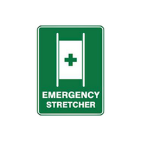Australian Safety Printed Sign "Emergency Stretcher", 300 x 225mm, Vinyl, Self Adhesive Sticker, Each