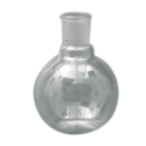 Flat-Bottom Spherical/Boiling Flask, 250ml, Socket Joint 24/29, Single Short Neck, Borosilicate Glass, Clear, Each Each