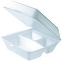 Dinner Box, 3 Compartment, 215 x 215 x 70 Millimeter, 100/Pack, 2 Packs/Carton Carton