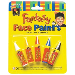 EC FACE PAINT CRAYONS, ASSORTED COLOURS, 5/PACK Pack