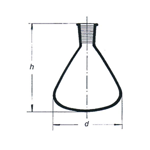 Flask Pear 1 Neck 10ml Socket 10/19 30mm Each
