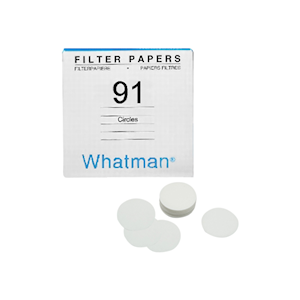 Whatman Filter Paper, Qualitative, Creped, Grade 91, Wet Strengthened Cellulose, 125mm Dia, 10um Pore Size, Biodegradable, 100/Pack Pack