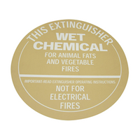 Safety Sign, " Fire Extinguisher Wet Chemical" 190 x 190mm, Each Each